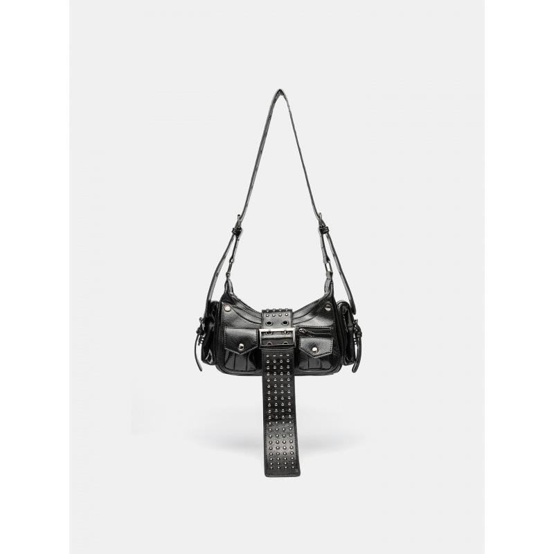 Retro Hot Girl Motorcycle Rivet Bag - Women's 2026 Fashion Single Shoulder & Crossbody Versatile Casual Bag