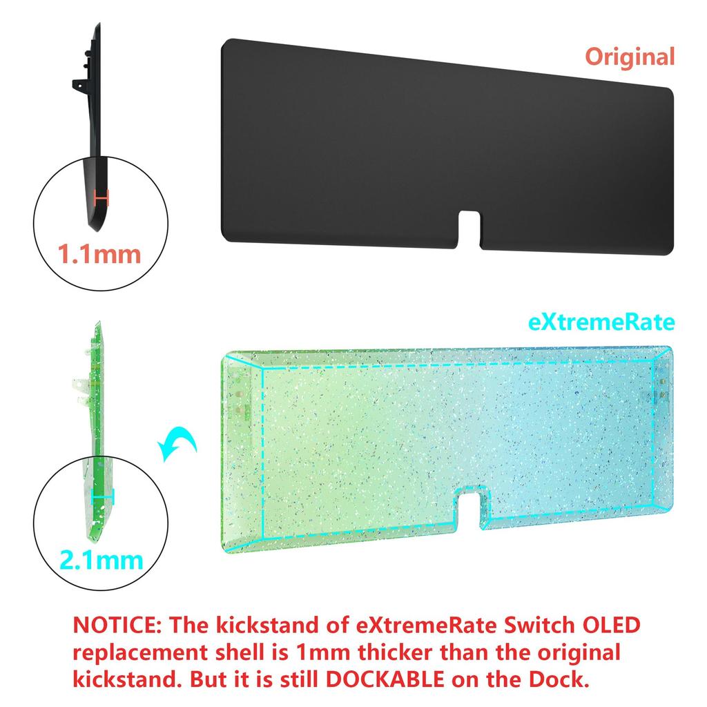 Not the Main Unit Back Plate PC Switch for eXtremeRate Switch Compatible with Back Switch Compatible with Switch Handheld Controller Kick Stand and