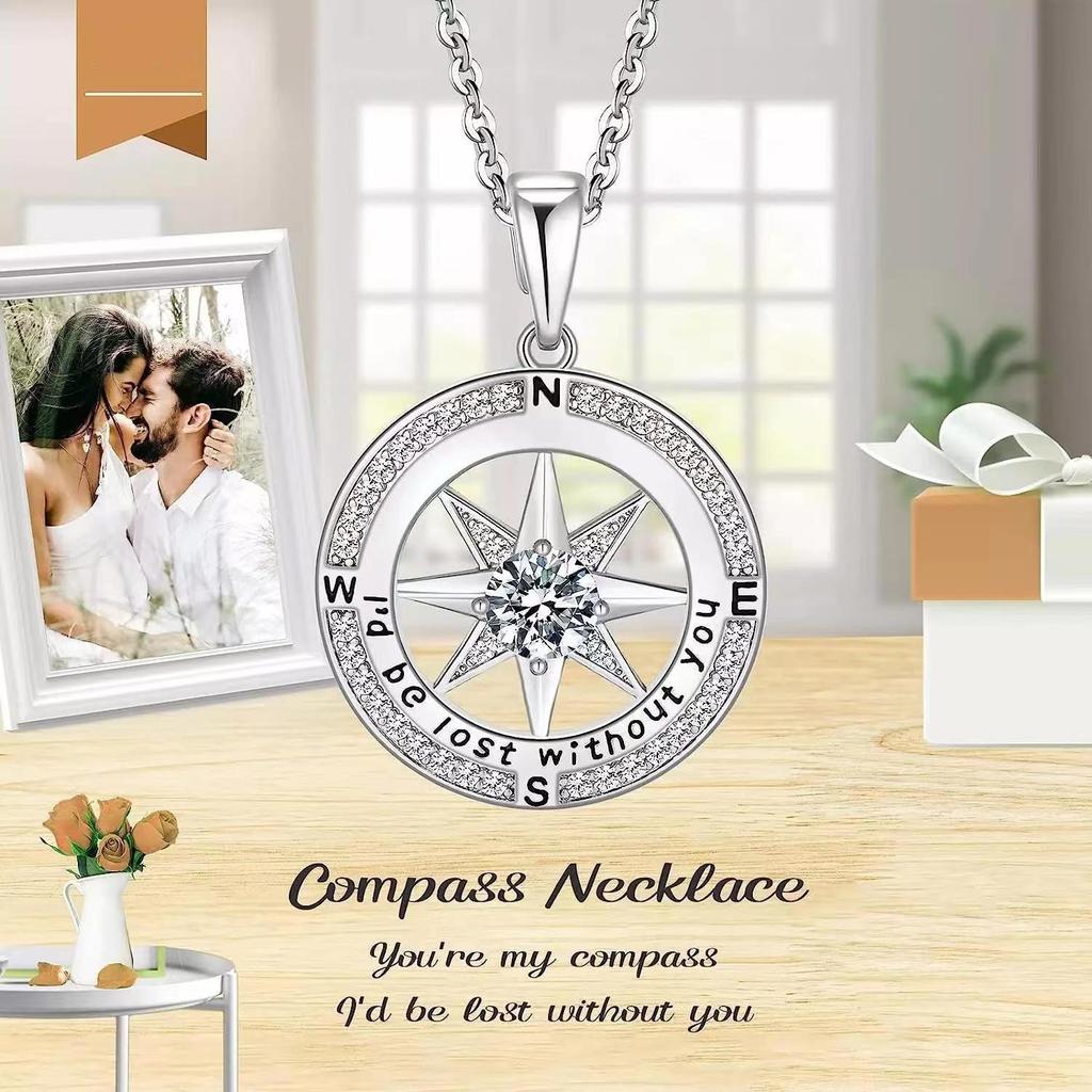 Popular Style Titanium Steel Compass Necklace - Light Luxury Clavicle Chain