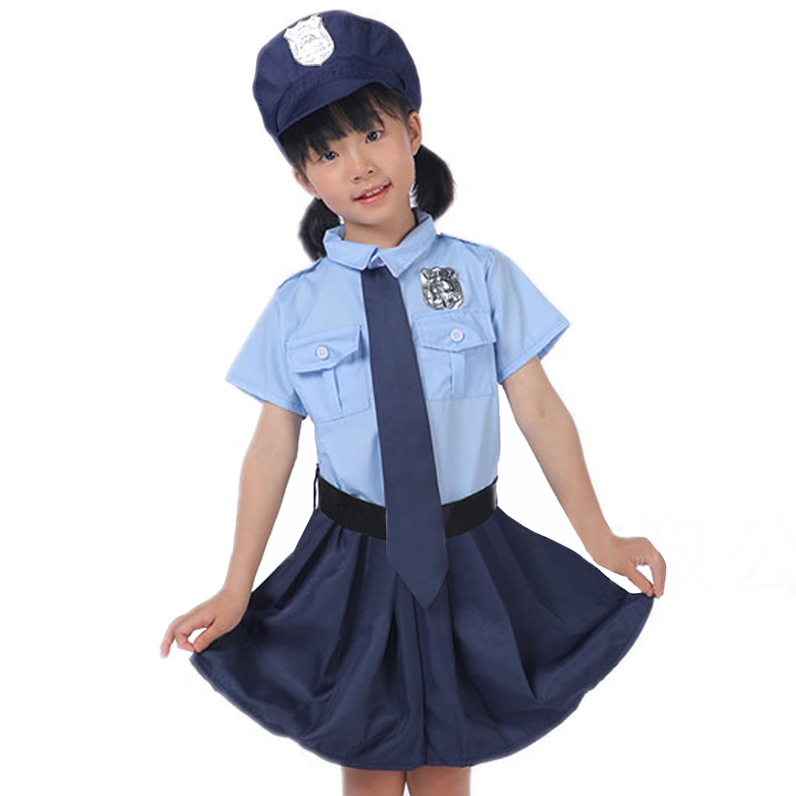 

Хэллоуин Полицейский Косплей для Полицейский Фантазийный Короткий Детский Костюм Набор из 4 предметов [Maazusa] Дети, Офицер, Девочки, Платье, Униформа, Рукав, Набор, [Б/У] синий