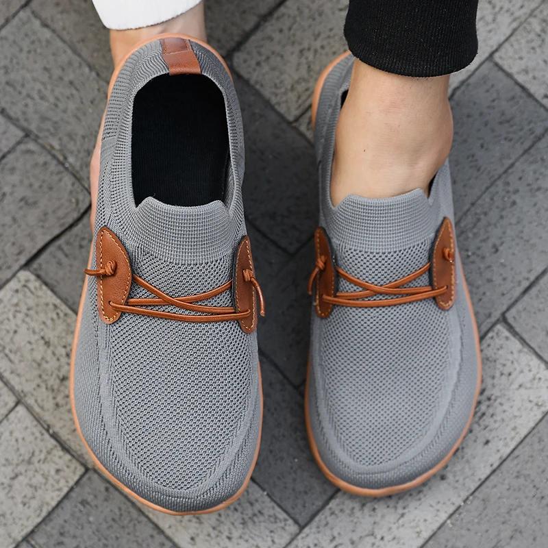 Barfußschuhe mit breiter Zehenbox für Herren Nullabsatzsohle Minimalismus Walkingschuhe Atmungsaktive Rutschfeste Flats Loafer Herren Fahrschuhe