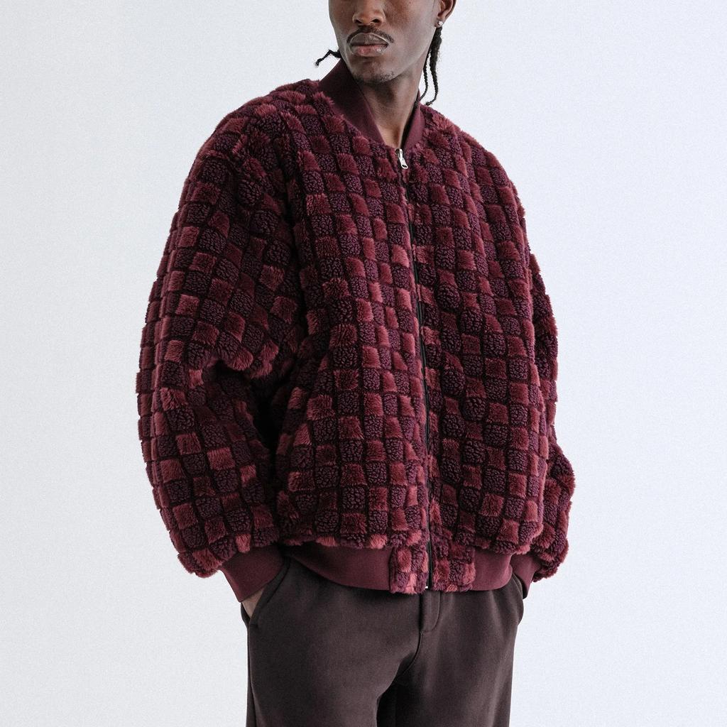 Kith Reversible Faux Fur Avery Bomber Magma Men Outerwear Blue KHM010822-601