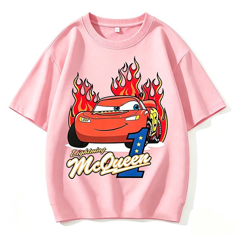 Cars Summer 2026 boys T-Shirt Lightning McQueen Short Sleeve for Boys and Girls Combinable with Everything