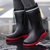 Fashion Fashion Men's Medium Tube Rain Boots Outdoor Anti-Slip Rubber Galoshes Shoes for Men Waterproof Fishing Shoe Botas Lluvia Hombre