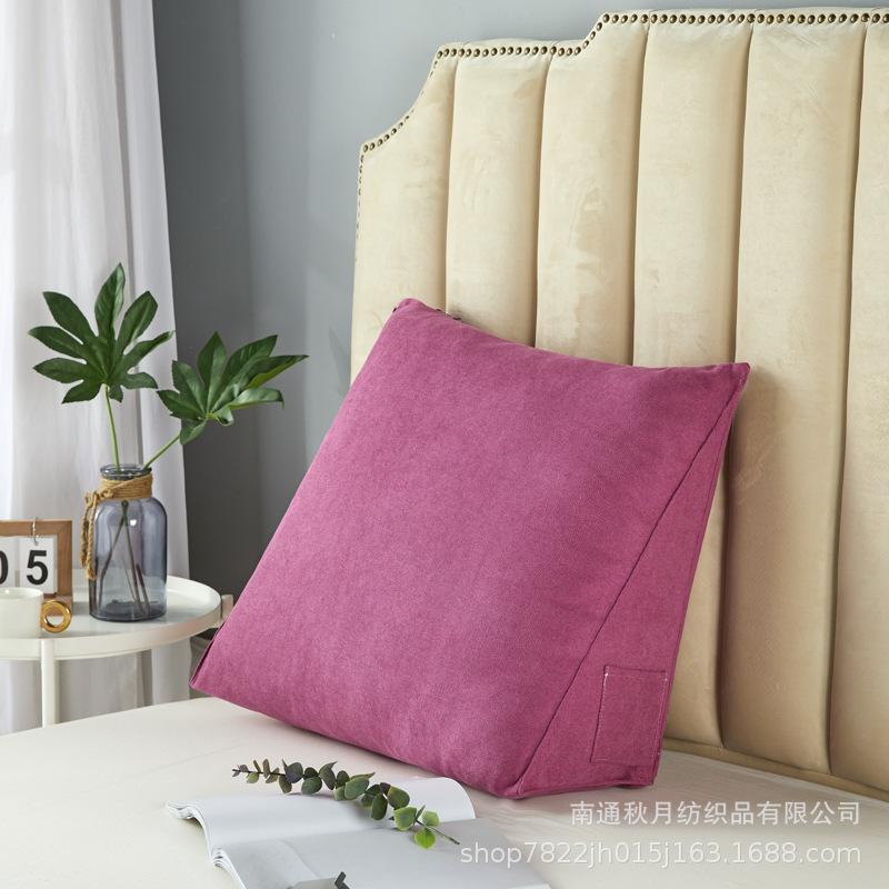 Large Triangular Reading Pillow for Bed & Sofa | Padded Headboard Backrest Cushion with Lumbar Support for Relaxation S 40x30x20