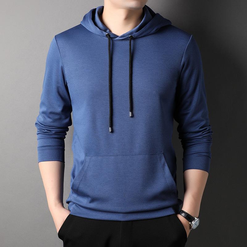 Autumn New Men's Long-sleeved Hoodie Casual Fashion Base Top Men's Breathable Coat