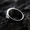 Vintage Stainless Steel Men's Ring With Norse Viking Swirl Design