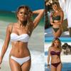 New Sexy Fashion Printed Swimwear Women's Gathering Push Up Bikini Swimsuit