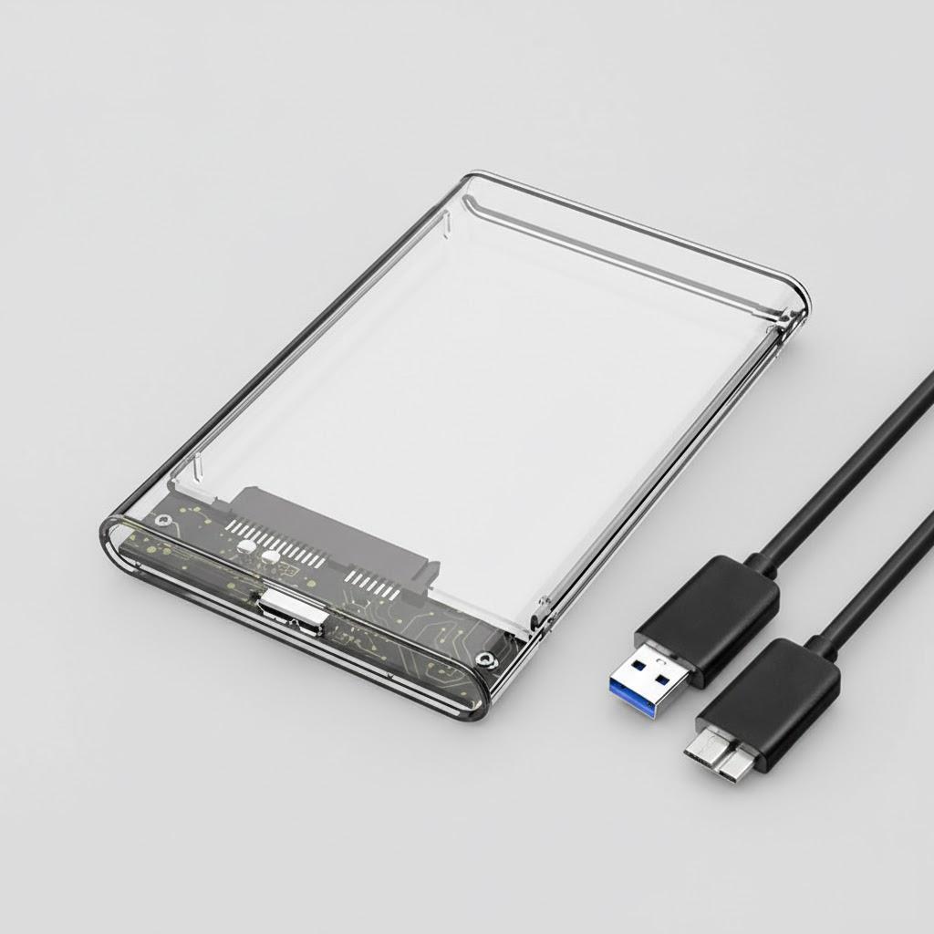 Transparent USB 3 0 3 1 HDD Enclosure for 2 5 SATA SSD HDD 7mm 9 5mm Tool Free Compatible with Win Mac Linux