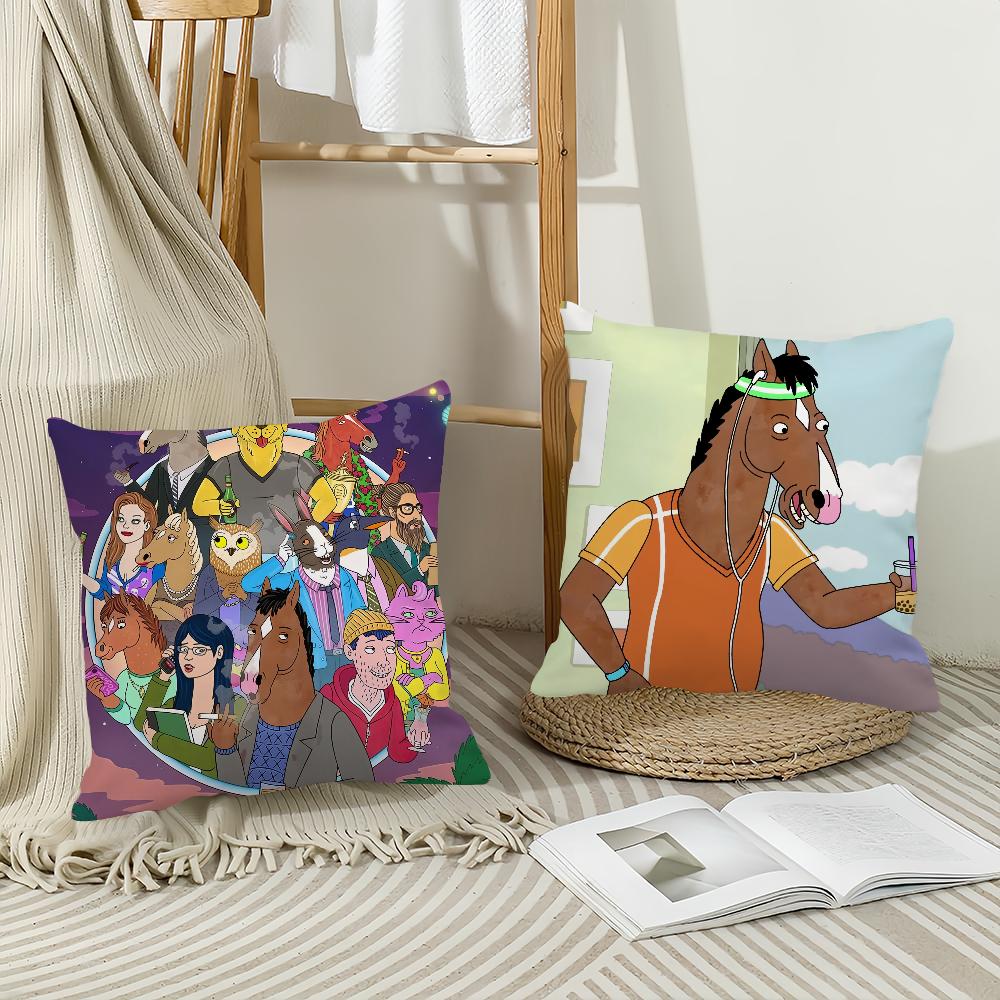 Cartoon B-BoJack H-Horseman Pillow Case Home Decoration Cushion Cover Suitable For Bedroom Car Office Sofa