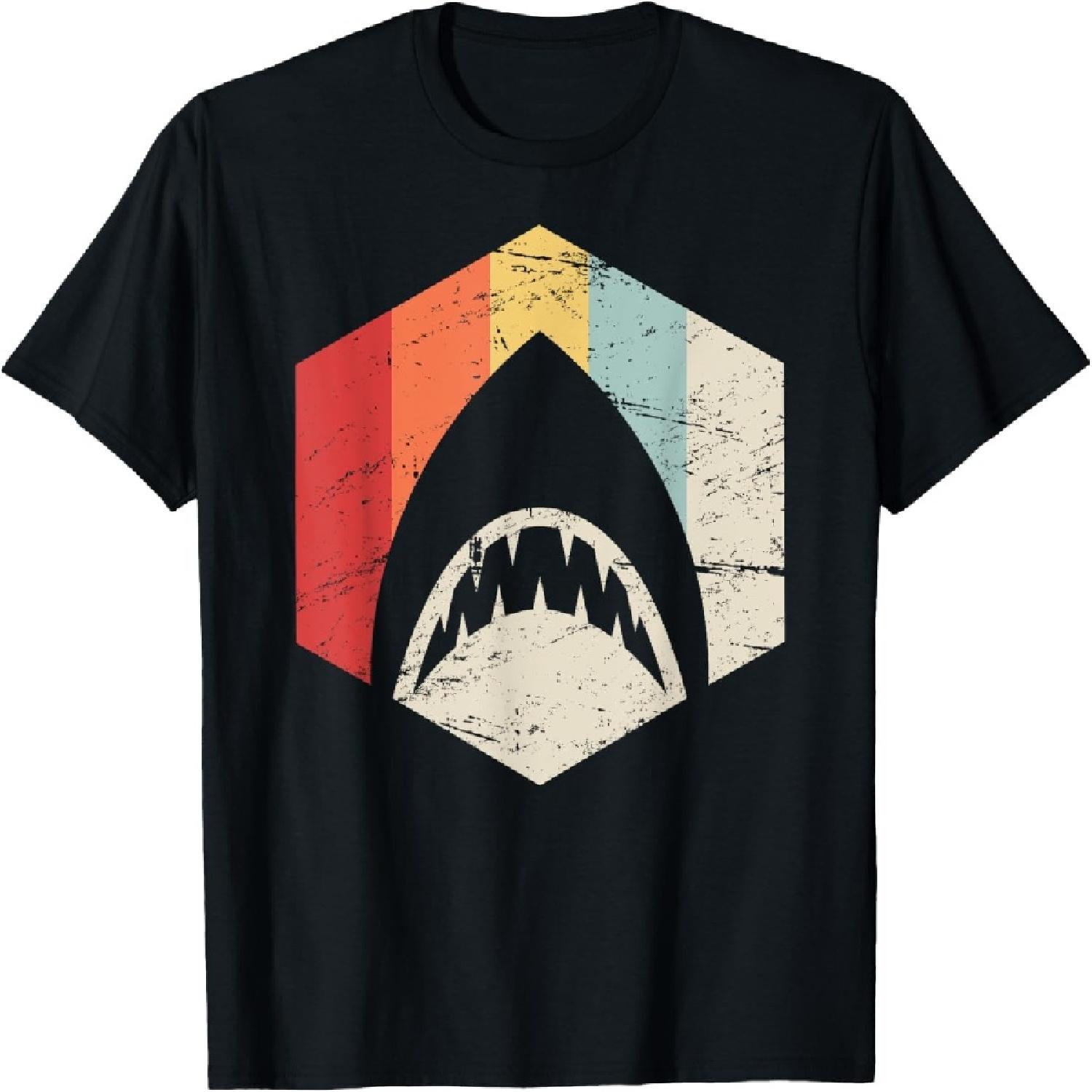 Retro Great White Shark T-Shirt T-Shirt XXXXXL разноцветный
