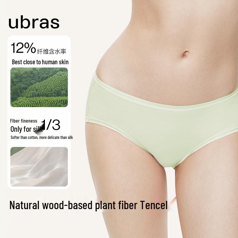 ubras Women's Antibacterial PLA-Lined Extended Crotch Briefs 5-Pack