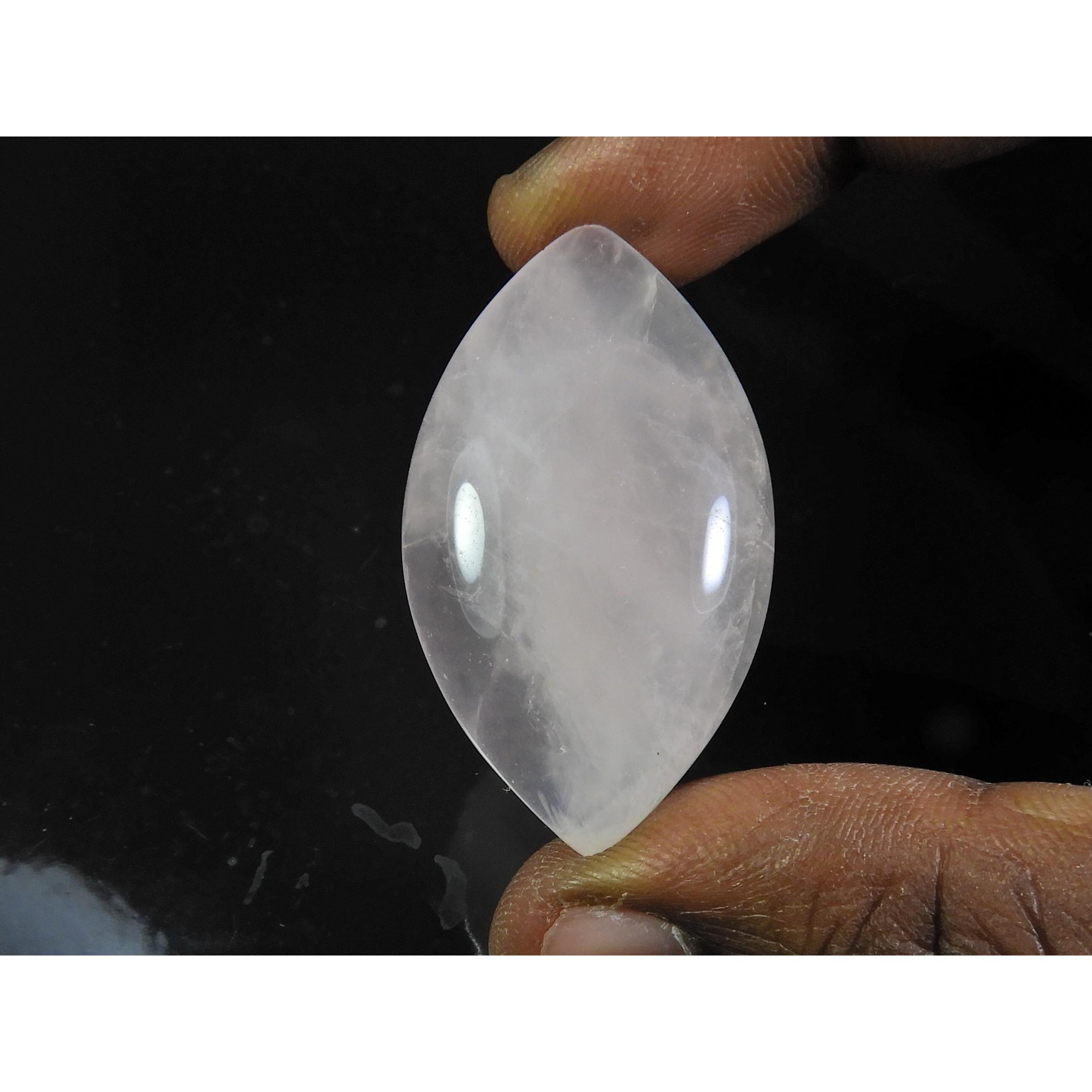 

Natural Baby Pink Rose Quartz Marquise Cabochon Loose Gemstone 24X42X07MM ET-99