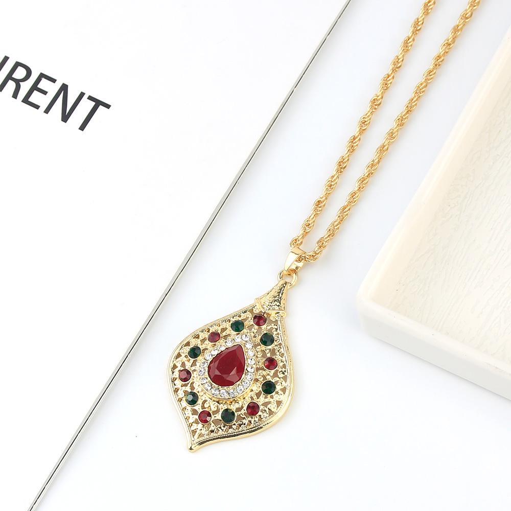 

Sunspicems уникальный золотой цвет Марокко длинный кулон ожерелье змеиная цепочка для женщин арабские этнические свадебные украшения турецкий подарок красный