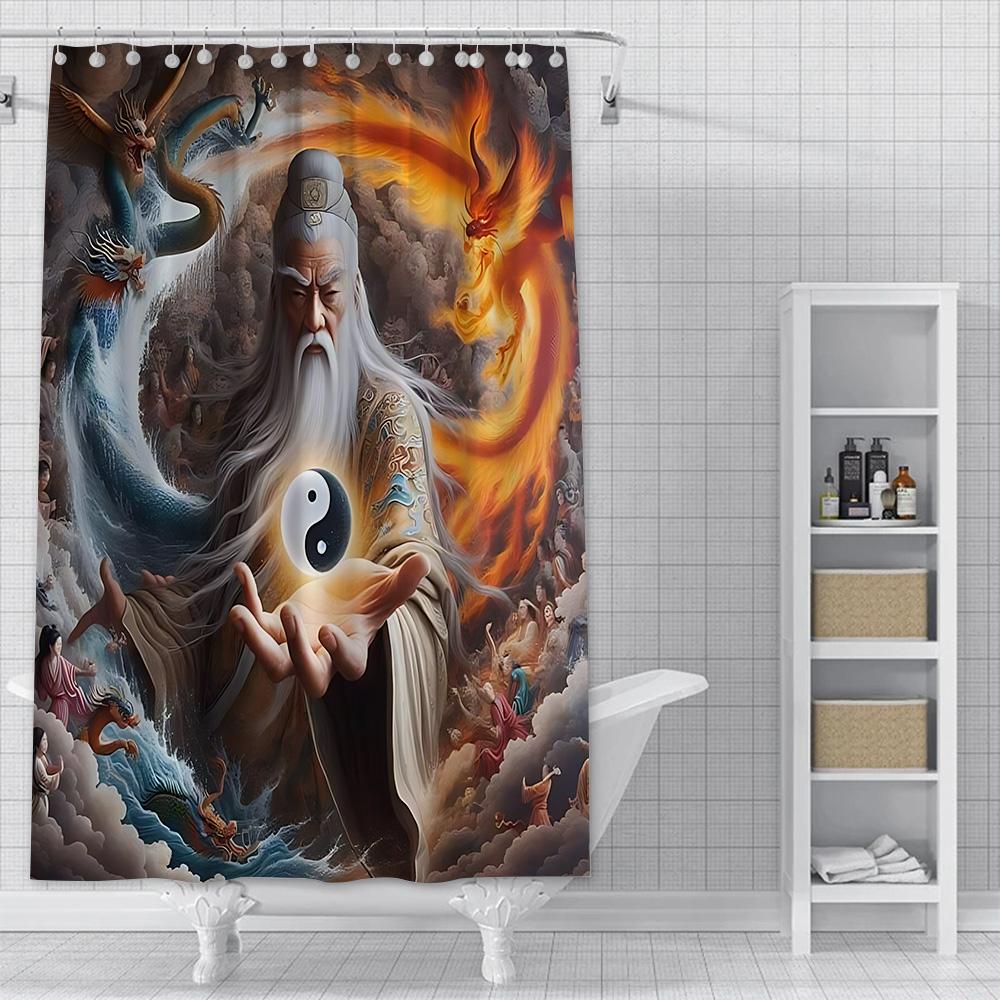 Spiel Black Myth Wukong Duschvorhang Wasserdicht Polyester Stoff Farbe Bad Vorhänge Home Badezimmer Dekor Vorhang Mit Haken