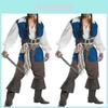 Premium Quality Adult Mens Pirate Captain Costume Cosplay Halloween Full Set Outfit