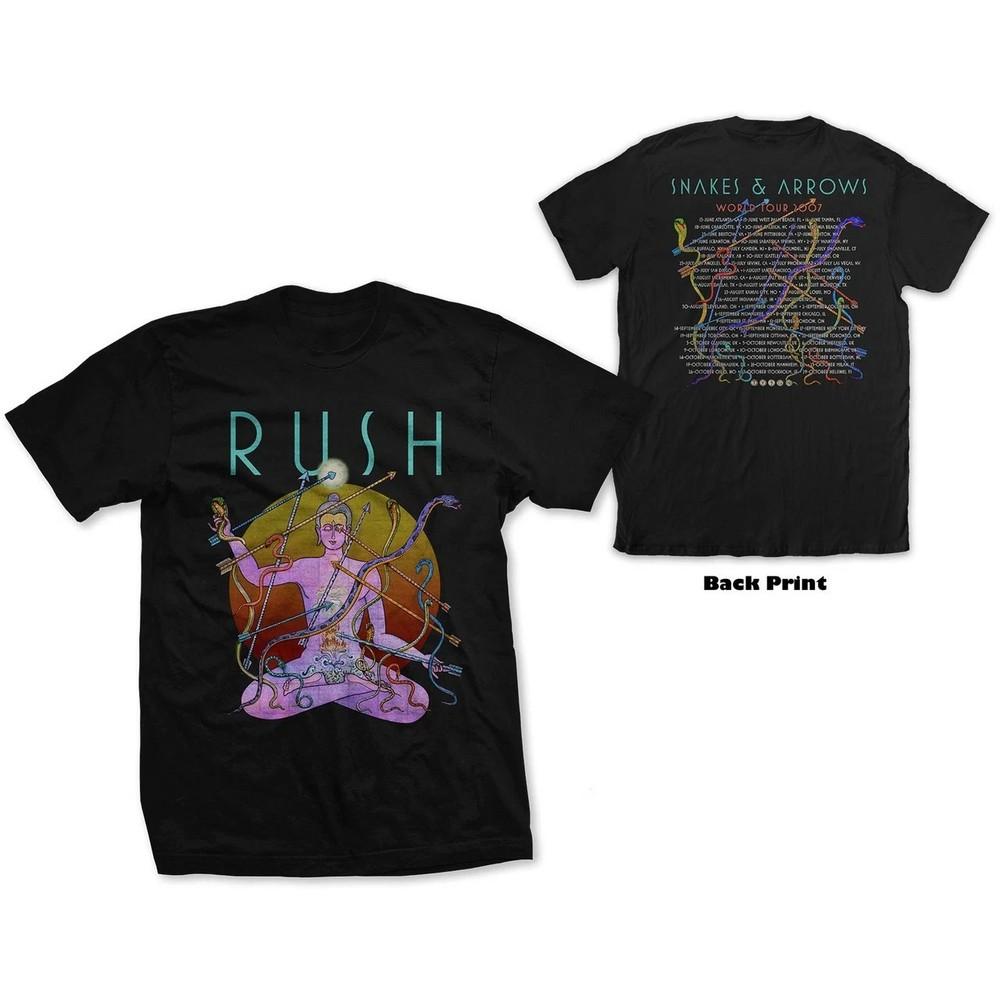 Vintage Rush Band Snakes And Arrows Tour 2007 2 Sides T-Shirt Rush Band Rock Tee Unisex T-Shirt S
