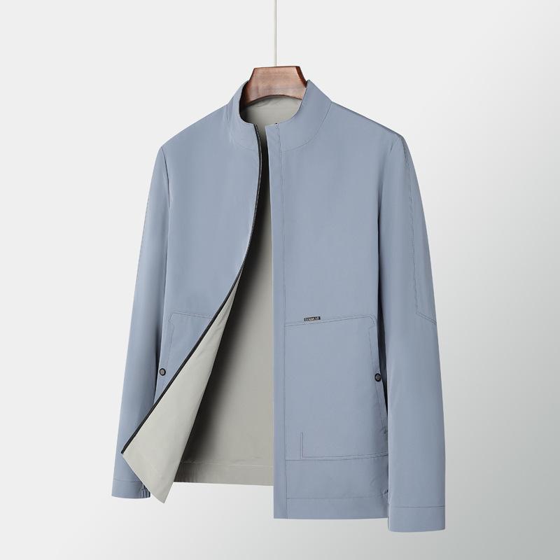 Men's Spring and Autumn Jacket Men's Casual Business Double-Sided High-end Jacket Stand-Up Collar Fashion Jacket