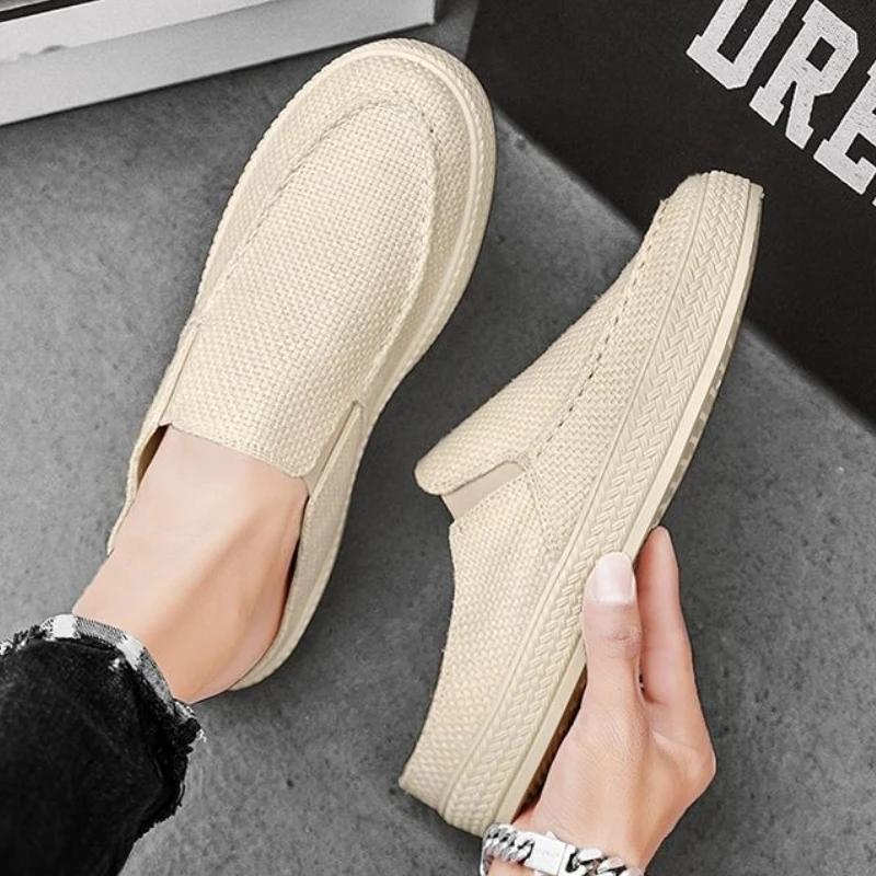 Sandals Man Mules Outdoor Flat Half Slippers for Men Original Elegant Y2k Designer Luxury 2025 Style Low Price Summer Sale Shoes