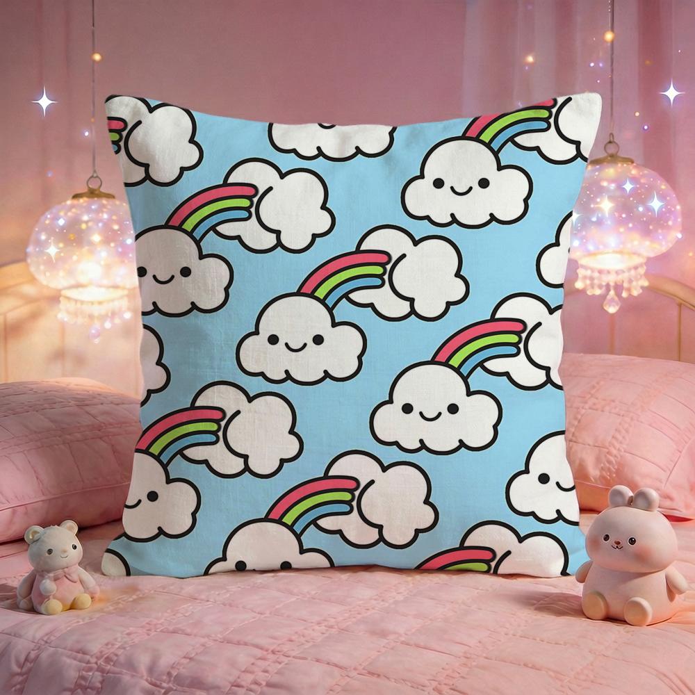 Pastel Rainbow Dream Cushion Cover Premium Comfort Reversible Pillow Cove Two in One Design for Any Room Car Interior