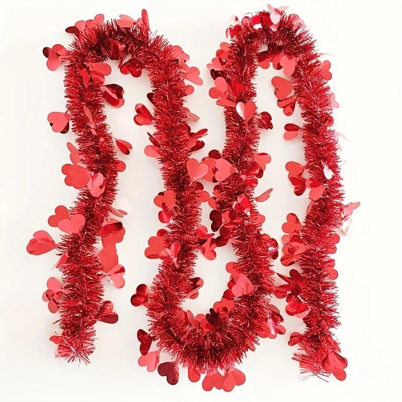 Latests Models Large Red Heart Garland with Plastic Love Hearts - Valentine's Wedding Arch, Door &Balcony Decoration Suitable