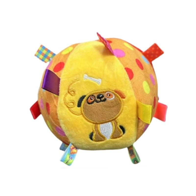 Puppy Frog Monkey Pattern Plush Cloth Ball Dog Pet Toy With Bell For Dogs And Puppies