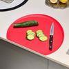 TPU Non Slip D Shaped Cutting Board Double Sided Red Chopping Board Anti Bacterial Kitchen Board