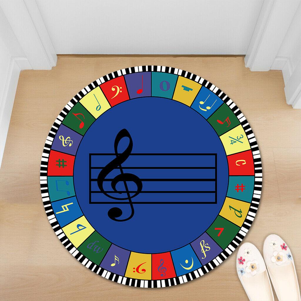 Guitar Music Non-slip Round Soft Area Rug Floor Carpet Door Mat Home Decor