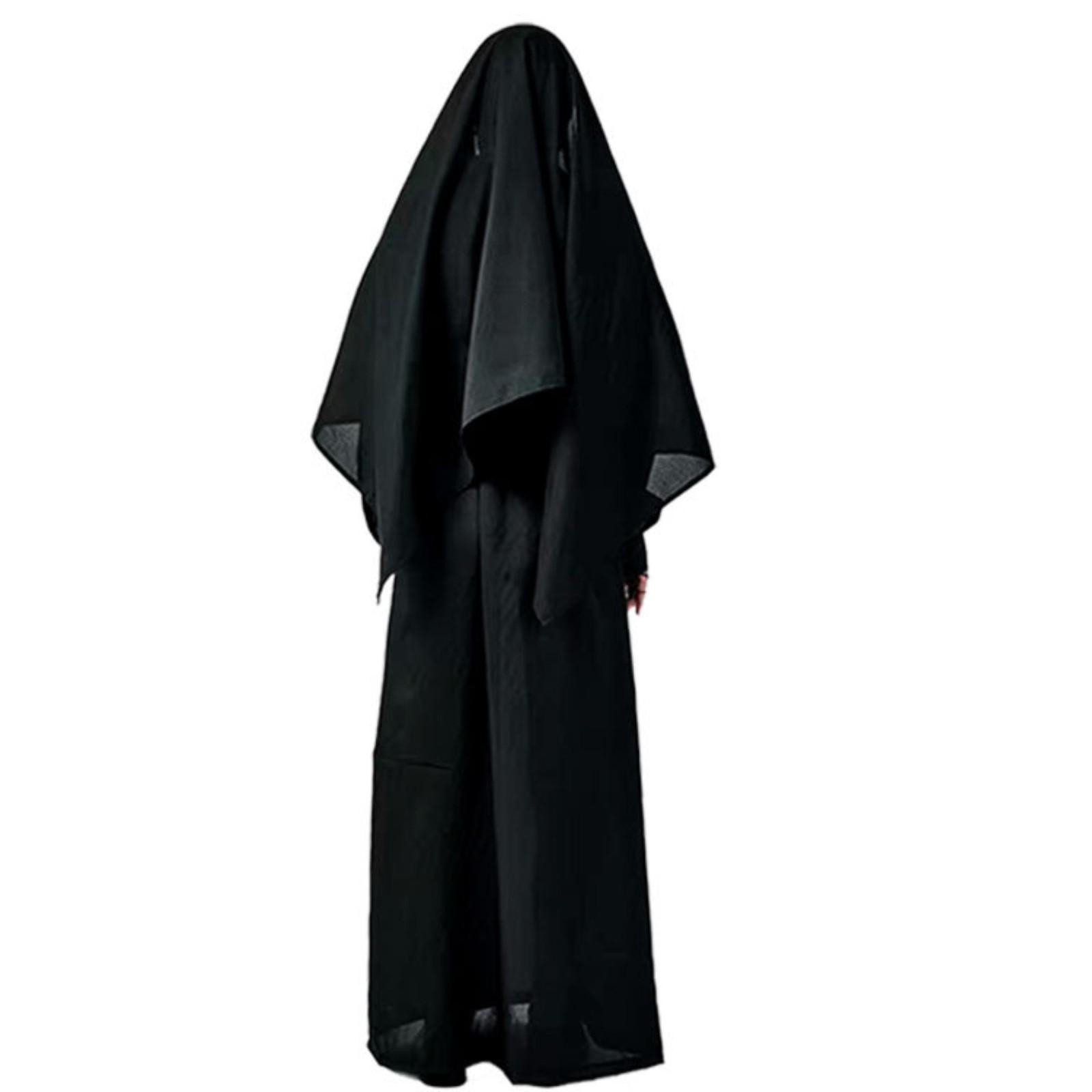 Хэллоуин монахиня косплей костюм комплект из 4 предметов костюм монахини + накидка + пояс — фото 7