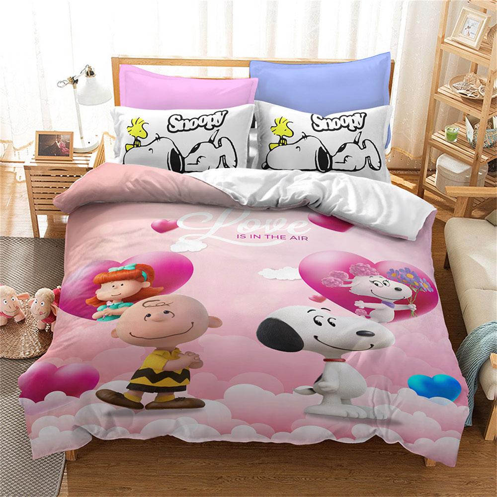 Cartoon Snoopy Bedding Sets 3D Print Comforter Cover Bed Cover Duvet Cover Pillow Case 2-3 Pieces Sets Kids Adult Size