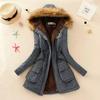 Damen Herbst Winter Warme Pelz Kapuzenparkas Dicke Baumwolle Slim Gepolsterter Mantel Lässig Vintage Streetwear Übergroßer Übermantel Jacken