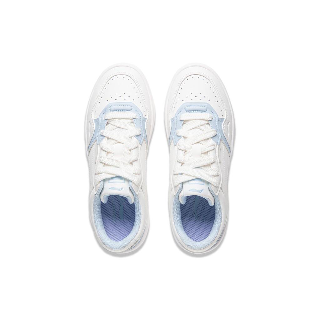 Li Ning Xingchu 2.0 V2 Casual Versatile Thick Sole Height Increasing Non-Slip Wear-Resistant Low-Top Skate Shoes Women sneaker White Blue AGCU108-2