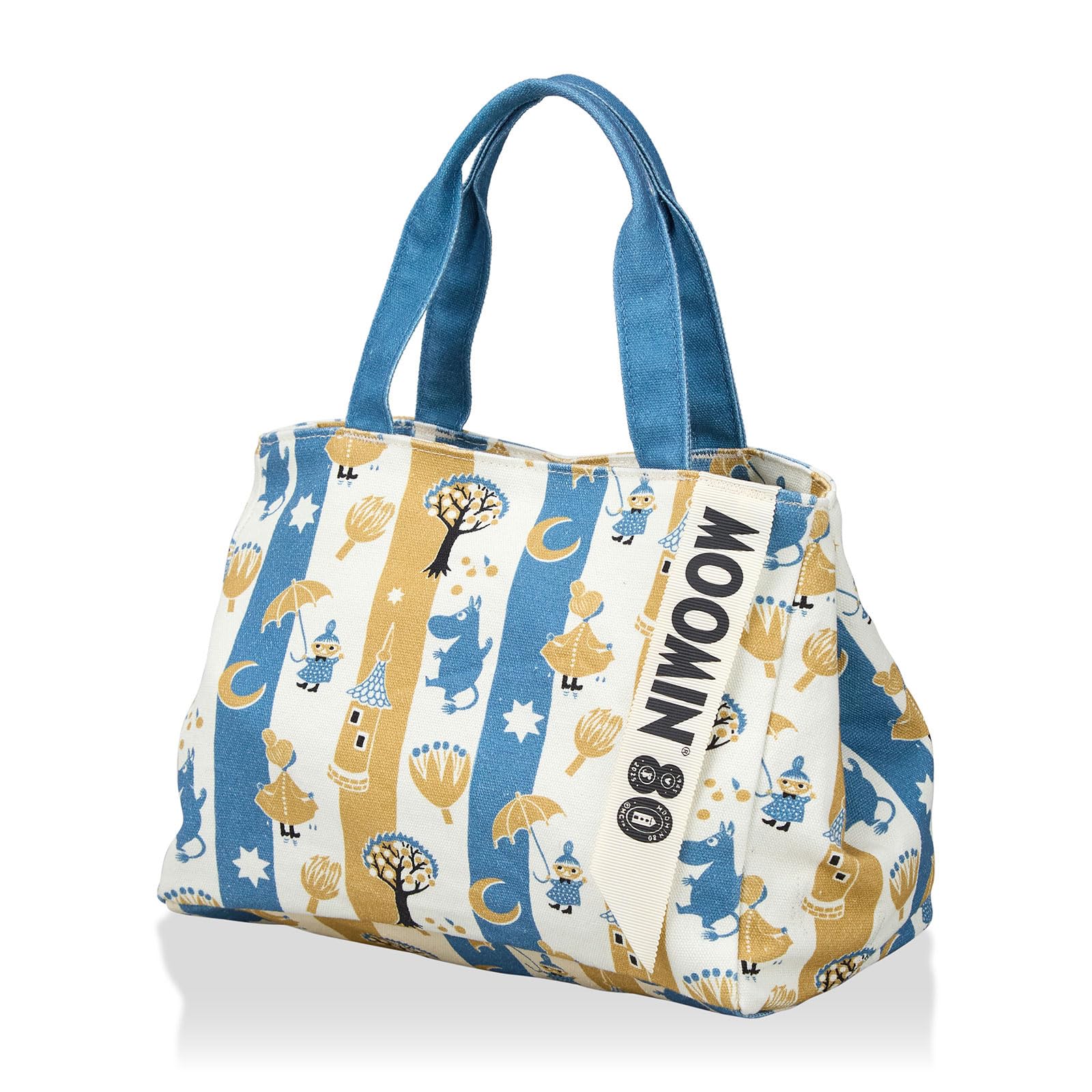 

Canvas side button mini tote bag A special art series commemorating the 80th anniversary of the birth of the Moomin novel MOOMIN Blue Stripe [Sifre]