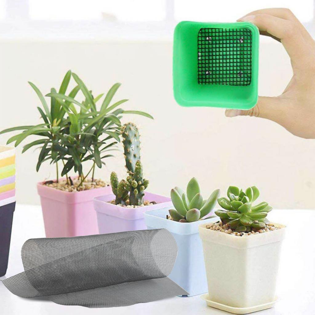 Plant Protection with 10pcs Flower Pot Hole Mesh Pad Drainage Grid Mat