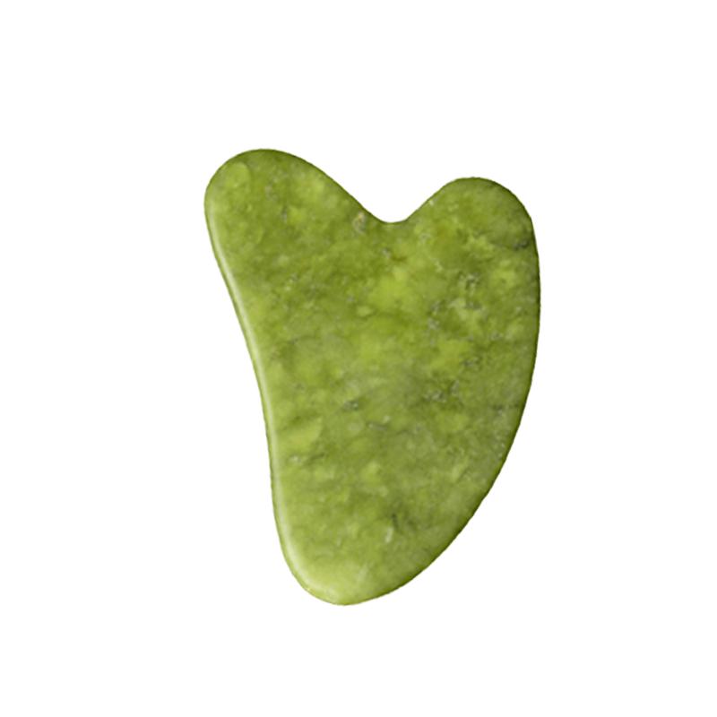 

Natural Jade Crystal Heart-Shaped Scraping Board Crystal Gua Sha Board Face Beauty V-Shaped Jade Scraping Massage Tools зелений