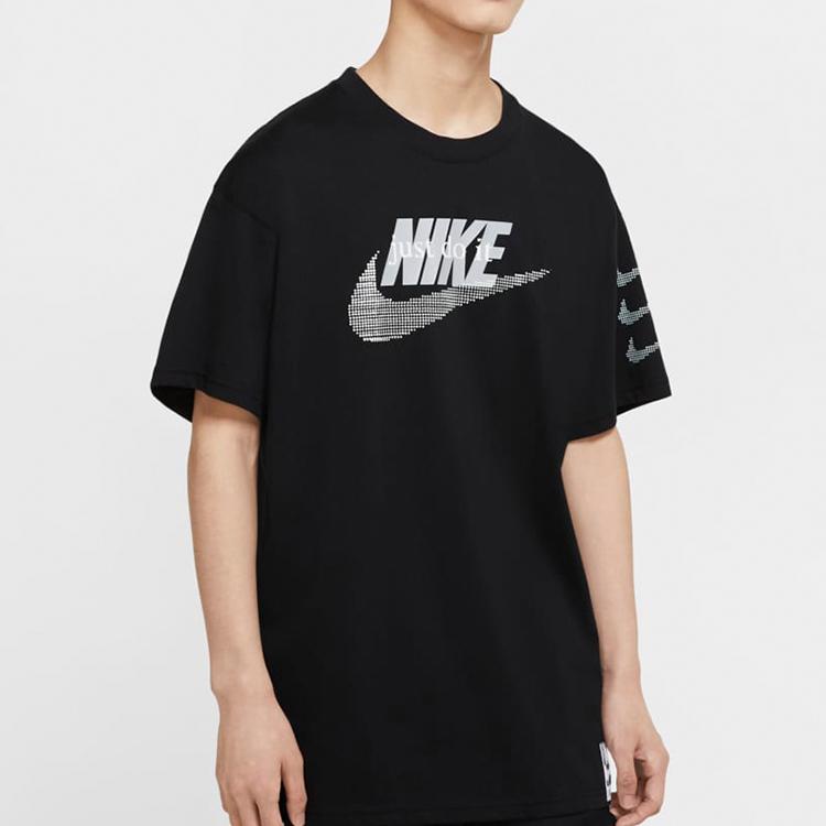 Nike T Shirts Men's Black Crew Neck Moderate Straight Fit CW0376-010