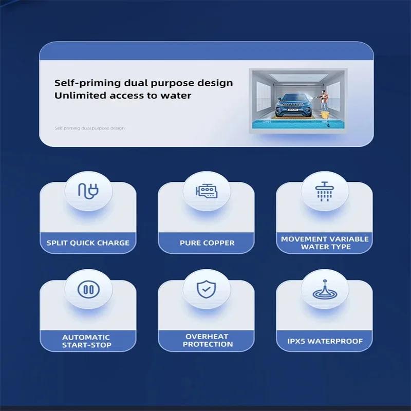 Car Wash High Pressure Washer Water Gun 2000mAh Wireless Battery Car Accessory Cleaner Foam Generator for Home Washing Machine