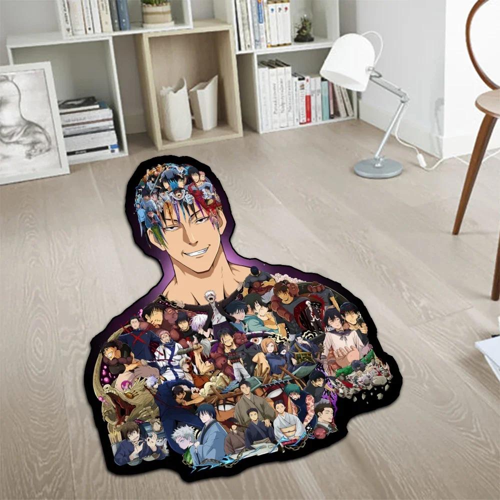 

Custom Irregular Anime Rug Jujutsu Kaisen Gojo Satoru Sukuna Toji Wall Art Handmade Carpet Area Rug for Home Decor longest side 60cm