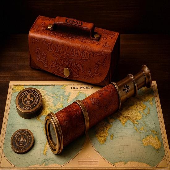 Brass Telescope, Leather Case, Pirate Spyglass, Sailor Gift