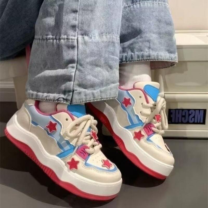 Star platform white shoes spring new niche design versatile sports shoes