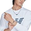 Emporio Armani Black Beaded Pendant Necklace Men Necklace Silver EGS2919040