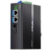 Huigu Industrial DIN Rail Fiber Optic Media Converter Switch
