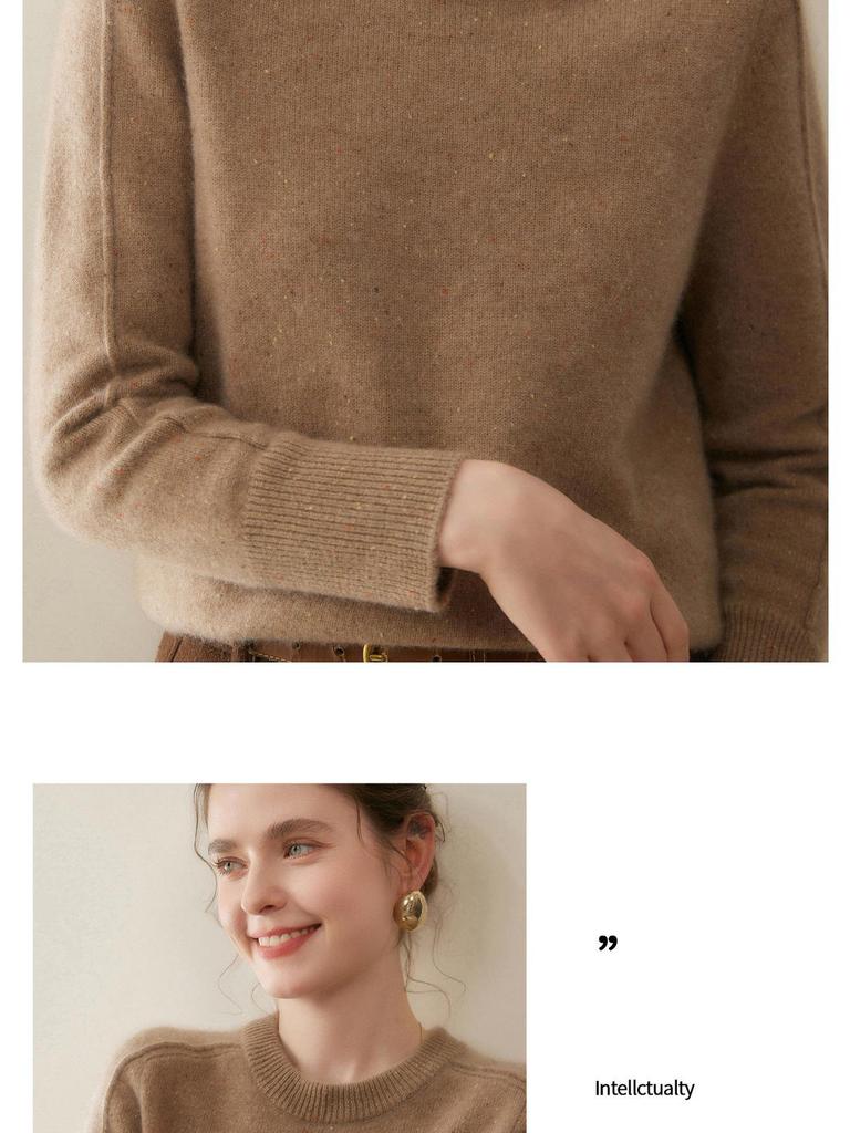 Autumn Winter Cashmere Knit Base Layer: Soft, Comfortable, Saddle Shoulder, Round Neck Shirt
