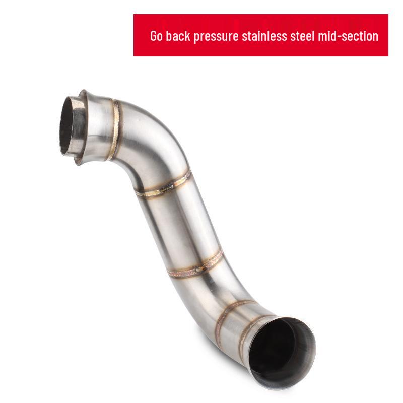 DUKE790 Titanium Mid-Section Exhaust Pipe with Back Pressure Chamber & 3-Way Catalytic Silencer
