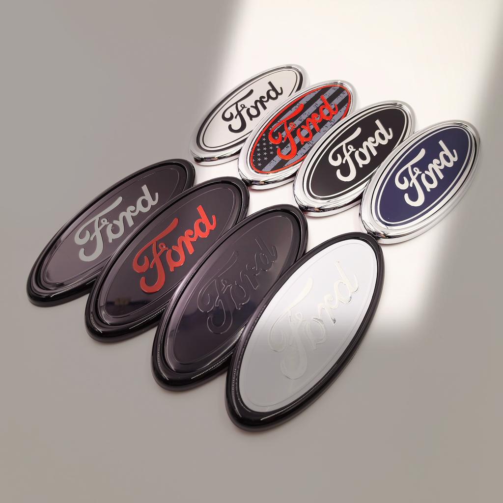 145mm Car Badge Front Grille Rear Trunk Hood Lid Logo Decor Cover Emblem For Ford Focus Mk Fiesta Ranger Mondeo S-MAX Kuga Edge