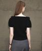 DEHEVE Boat Neck Ribbon Knit [Black]