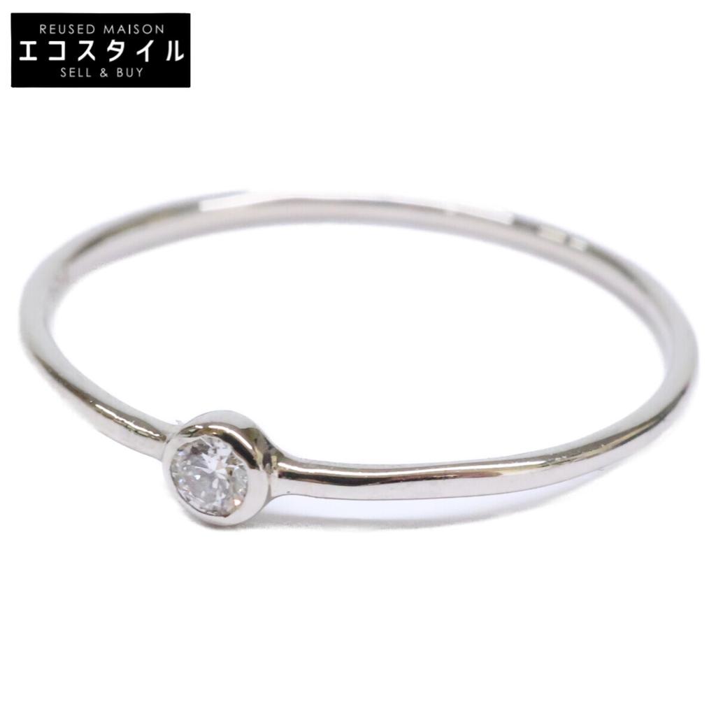 Ete [Excellent Condition] 430593 Pt900 0.03 Slender Diamond Ring Ring PlatinumUsed