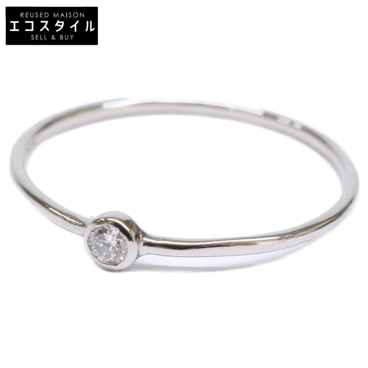 

ete [Excellent Condition] 430593 Pt900 0.03 Slender Diamond Ring ring PlatinumUsed