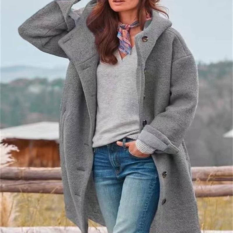 Dame Vintage Casual Rutete Høst Vinter Langermet Jakker & Kåper