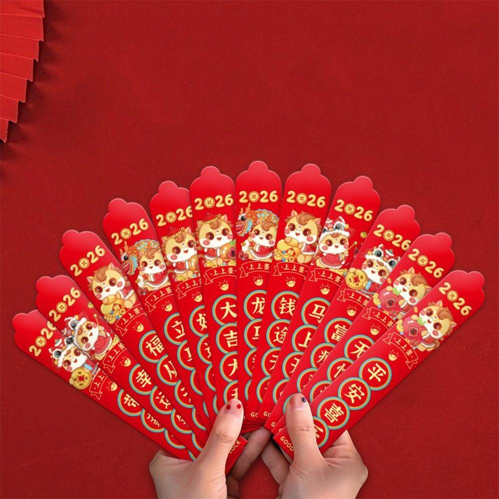 12pcs Chinese Style Draw Lots Red Envelope Traditional Lucky Draw Red Pockets  Spring Festival